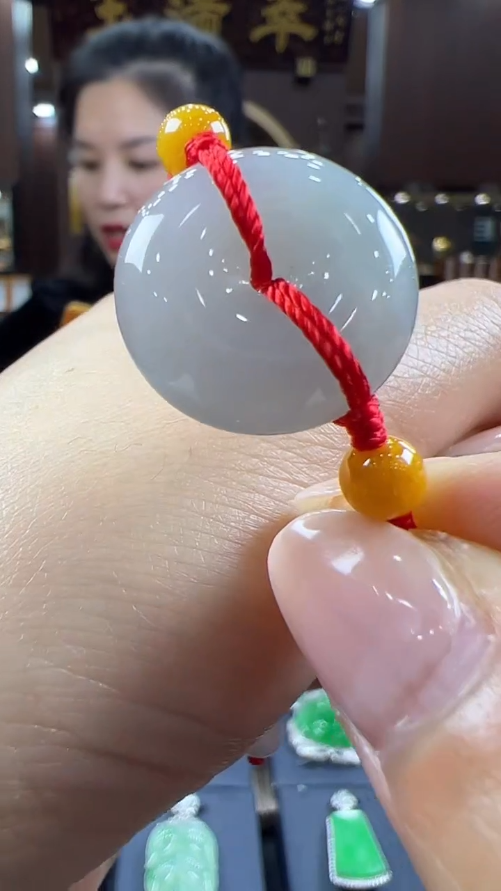 翡翠未镶嵌挂件平安扣手绳