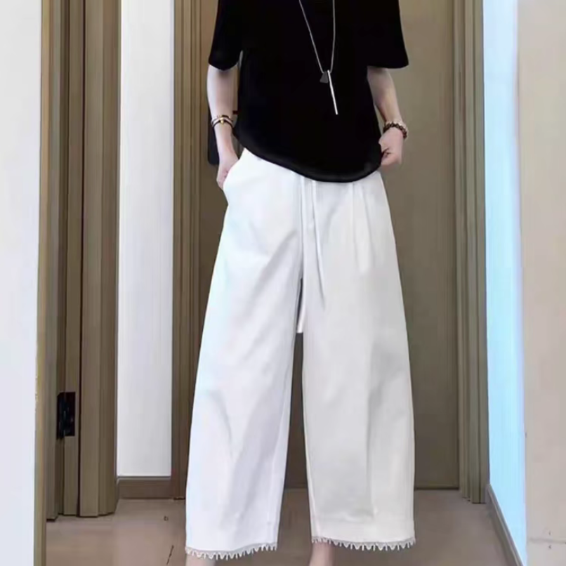 【卡蔻】新款睫毛直筒九分裤（89左右）