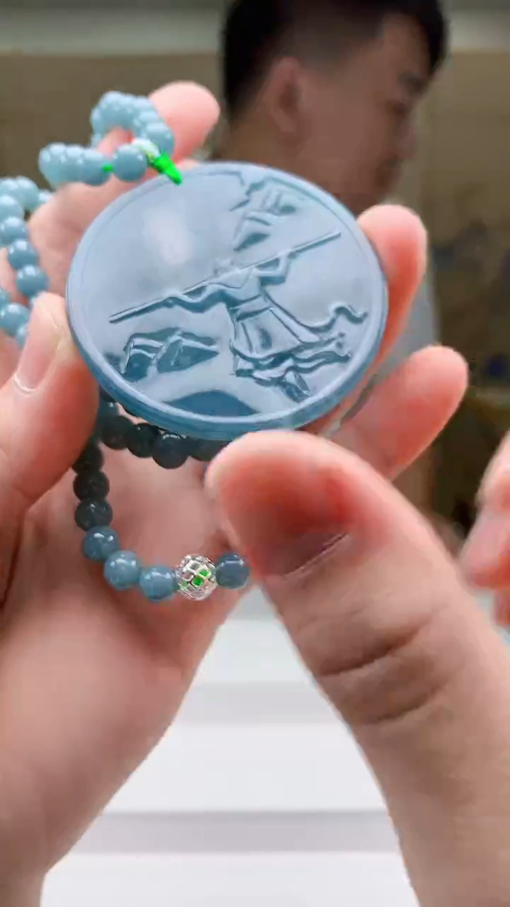 定制翡翠未镶嵌4925bb-毛货挂件51赠珠链