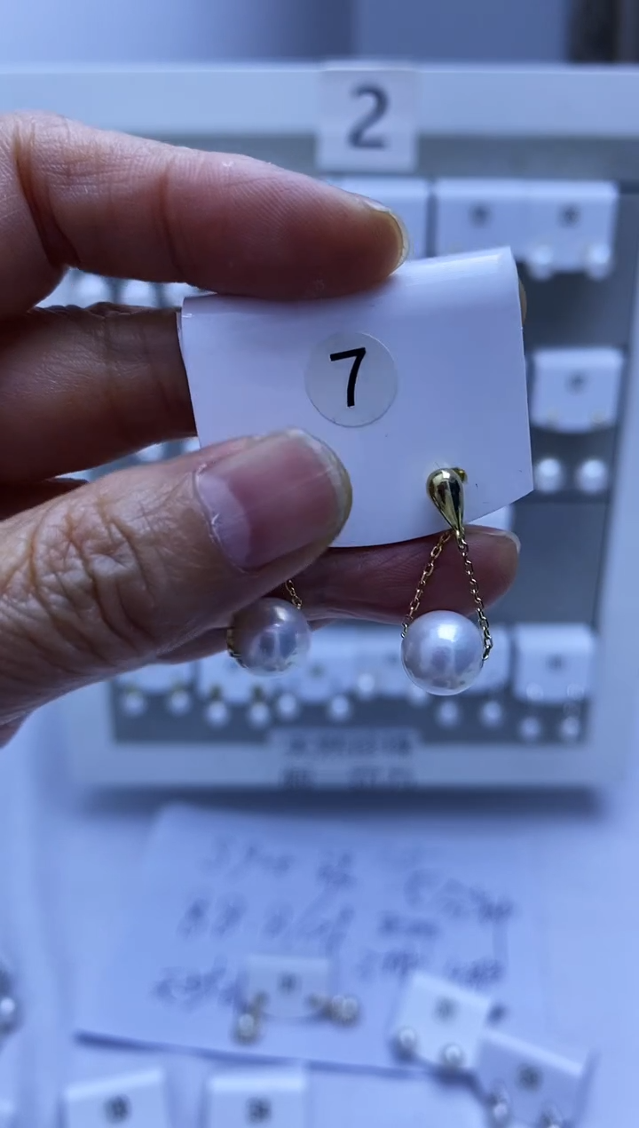 银S925镶嵌耳饰淡水珍珠7