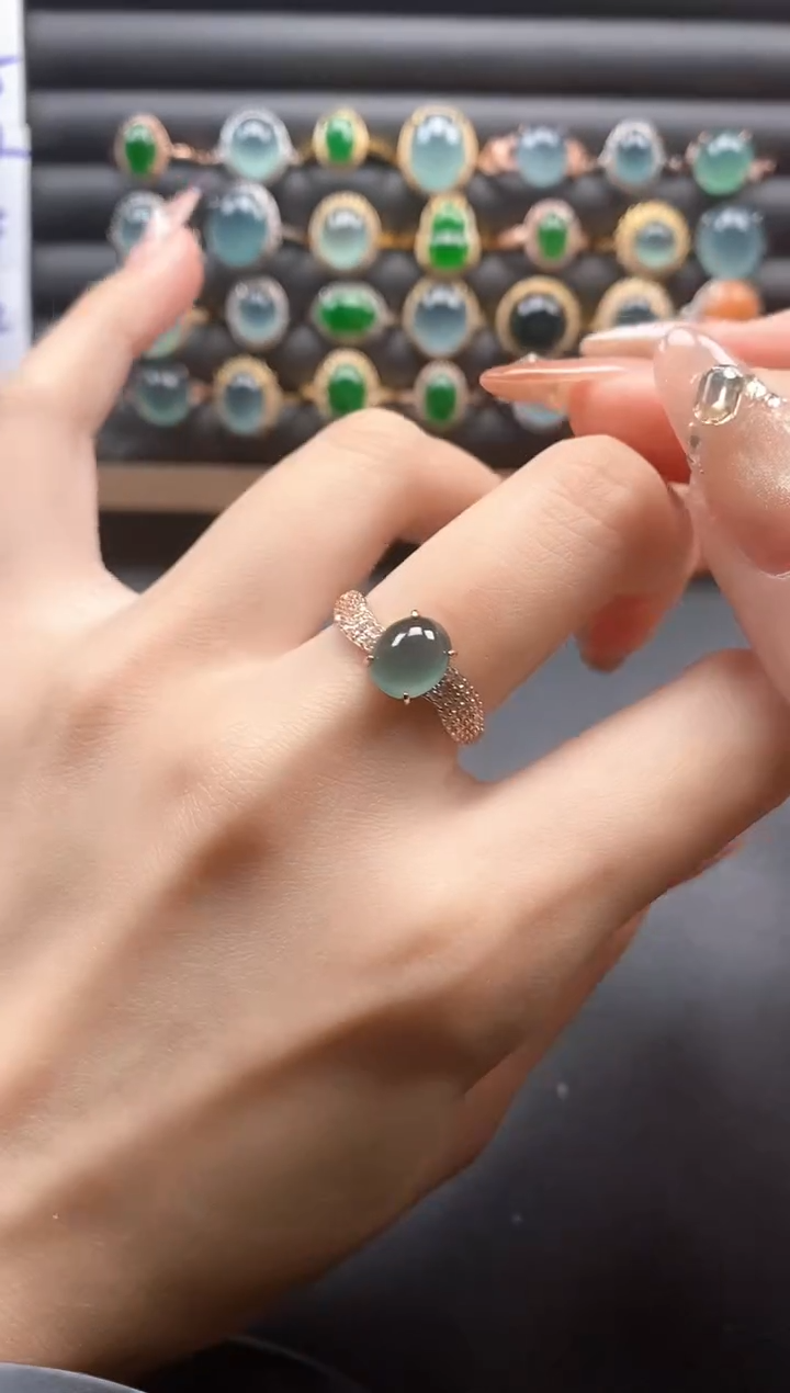 银S925镶嵌戒指翡翠51151