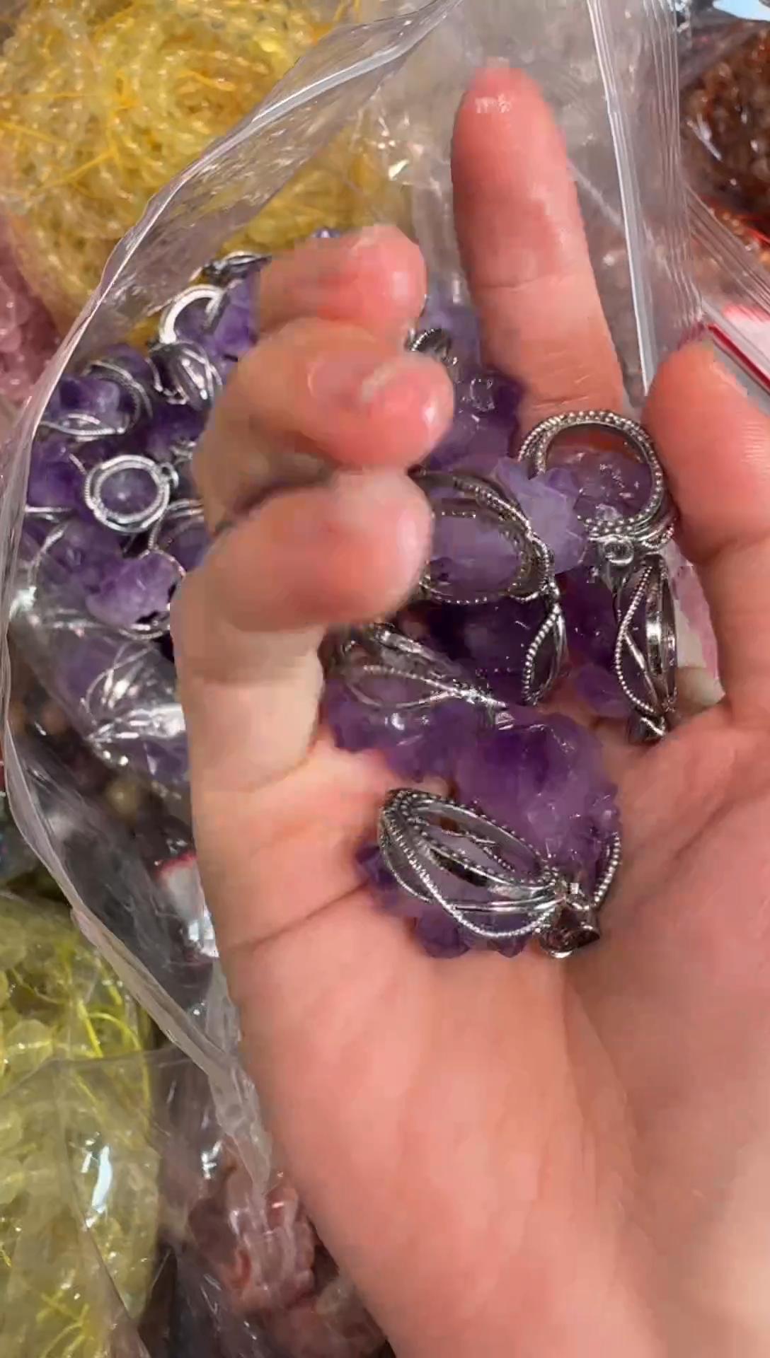 未镶嵌吊坠(不含链)水晶紫水晶吊坠YF10005多样发一