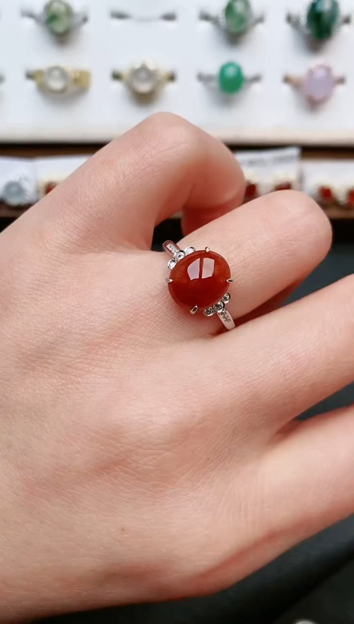 【闪购商品】翡翠戒指银S925镶嵌0000