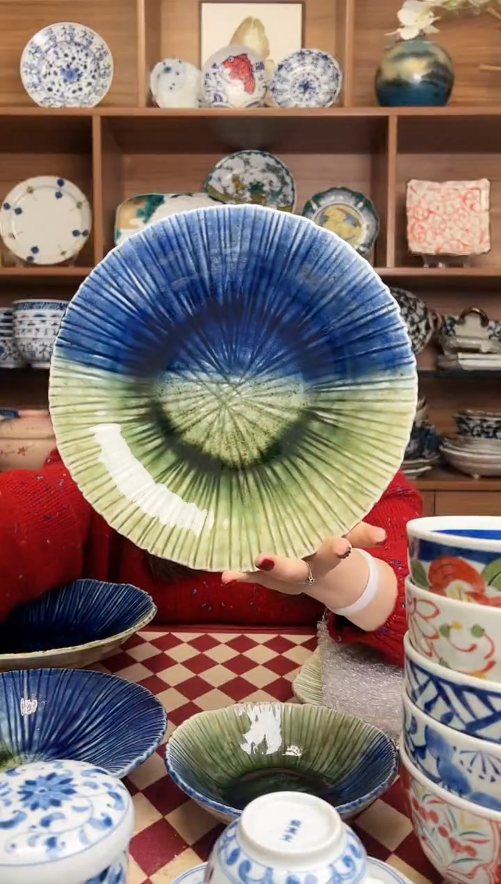 【闪购商品】瓷片旷蓝绿野25cm大盘