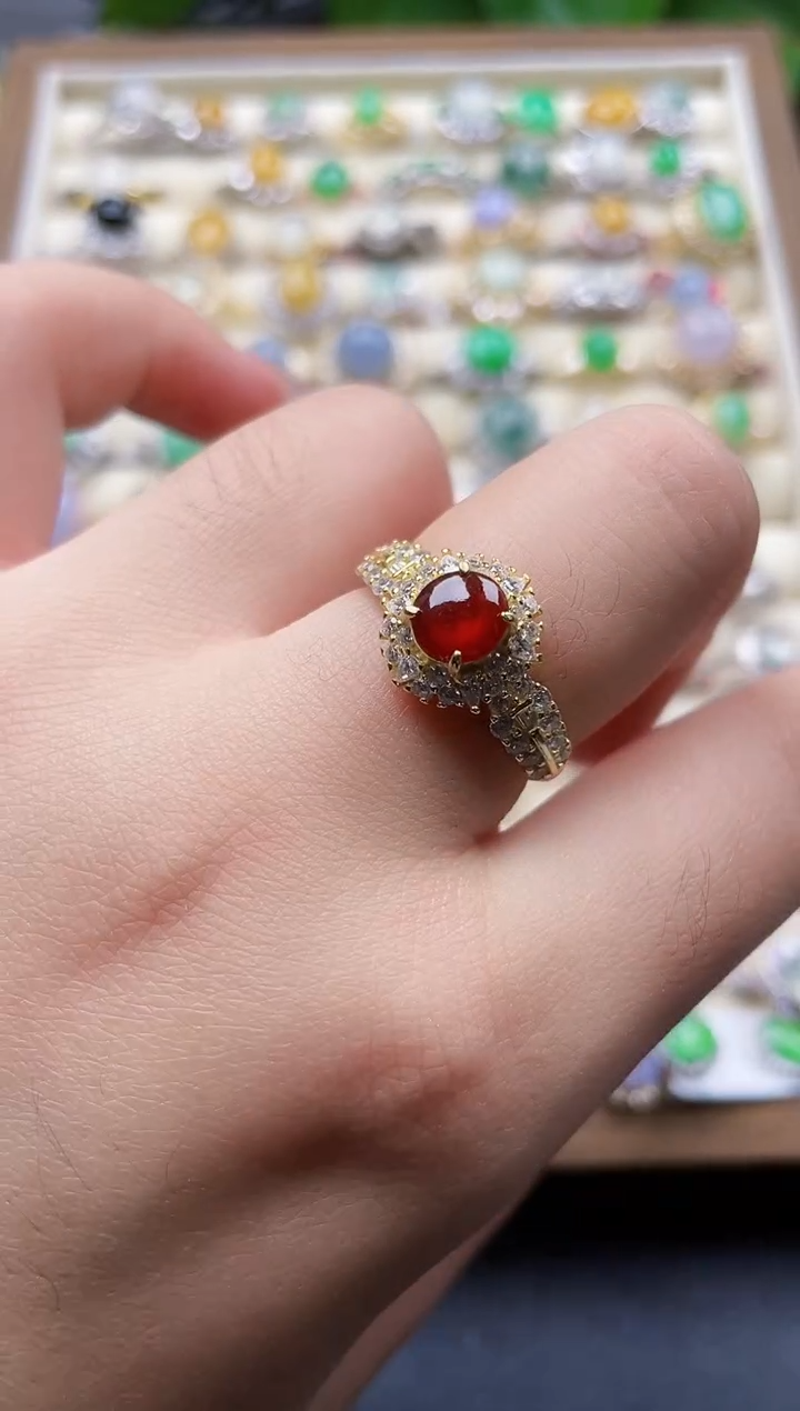 银S925镶嵌戒指翡翠35