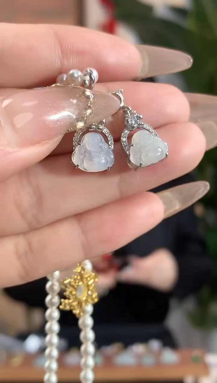 【闪购商品】翡翠吊坠(不含链)银S925镶嵌佛公多样性发货一件