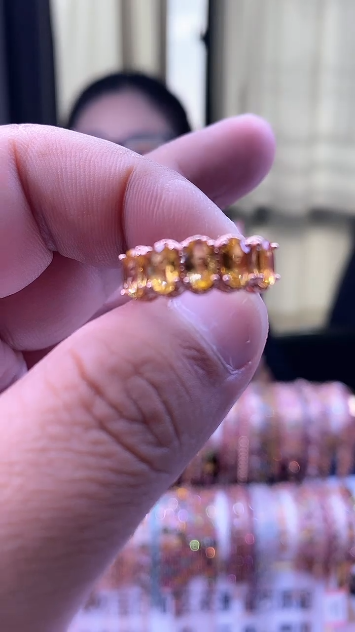 戒指银S925镶嵌碧玺54354345354354