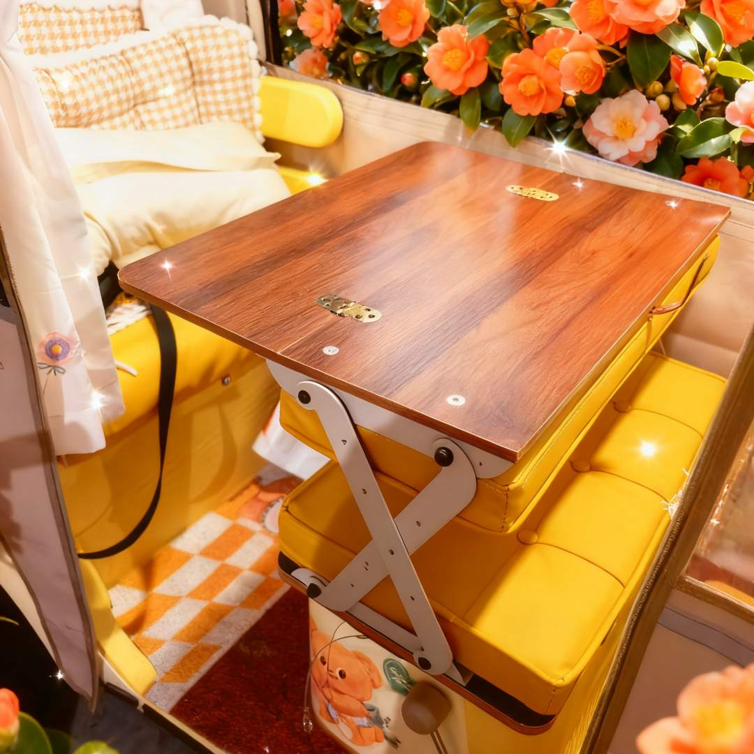 良木屿三轮篷车53cm宽功能折叠座椅 电动车定制款可当桌面 可躺平