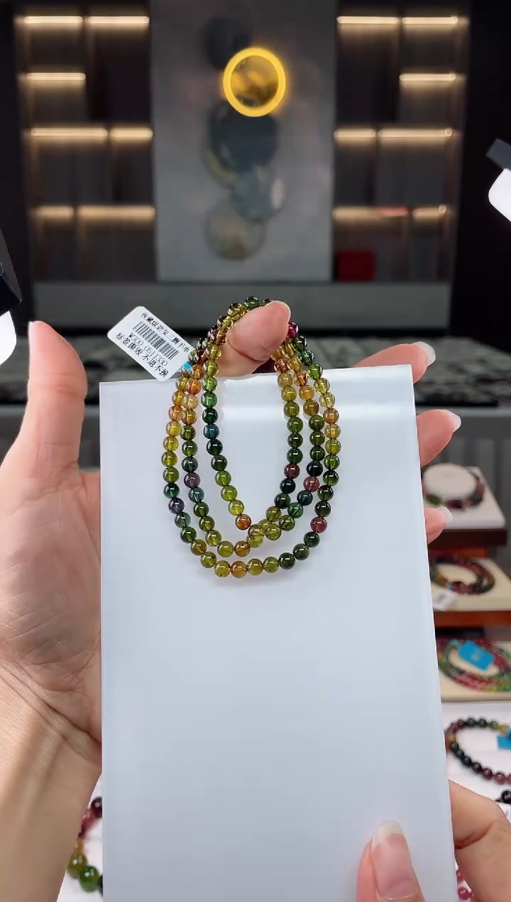 【闪购商品】碧玺三圈手串未镶嵌（多样性发一条）Q