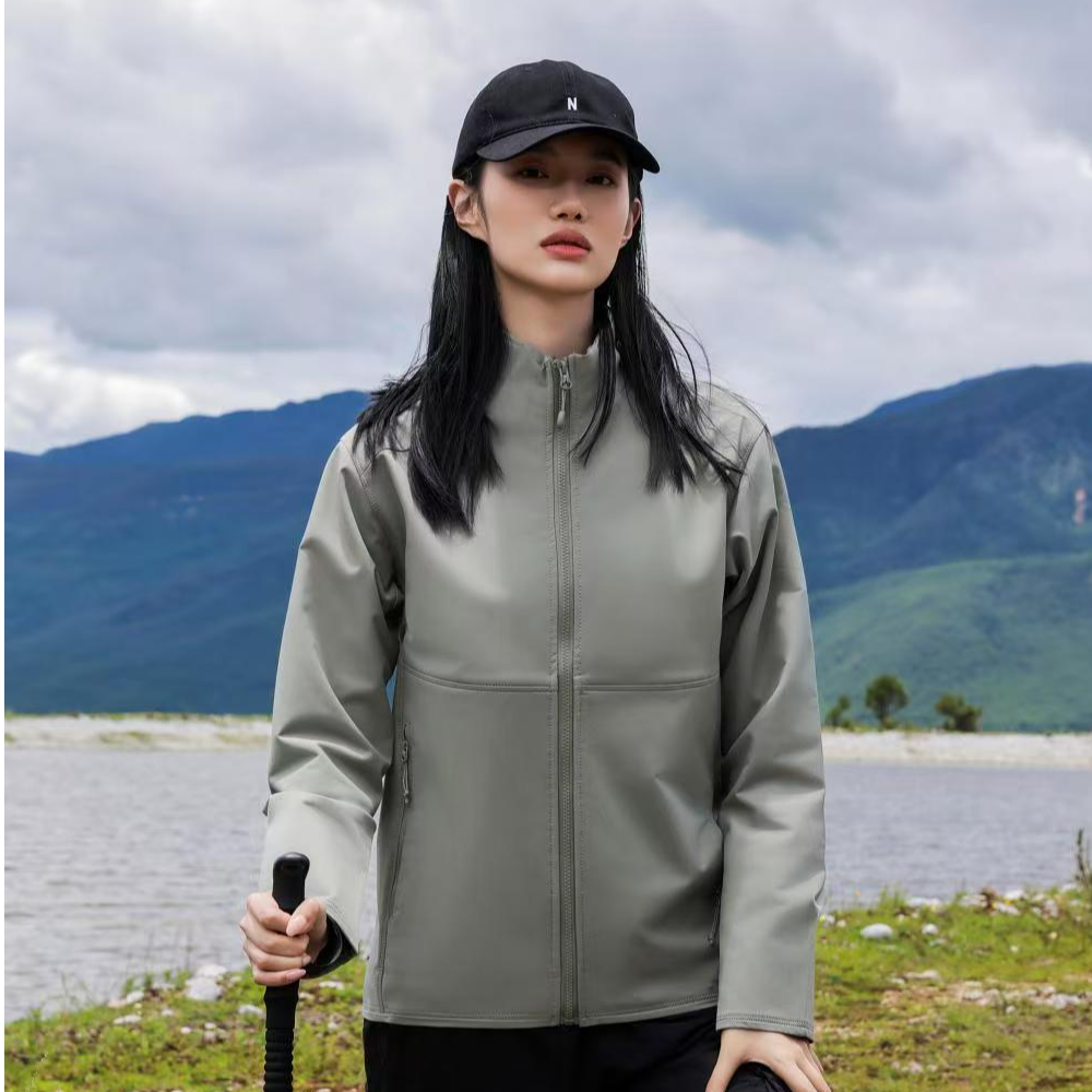 立领软壳冲锋衣防风防水户外运动夹克外套男女同款登山服