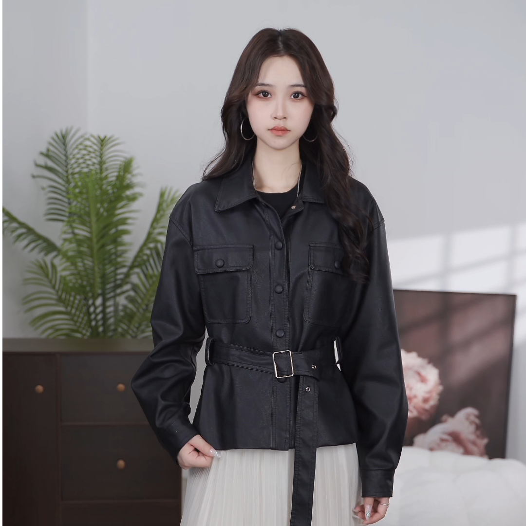 [菲菲专属]皮衣外套女款爆款2025新款网红款女士皮衣外套2529