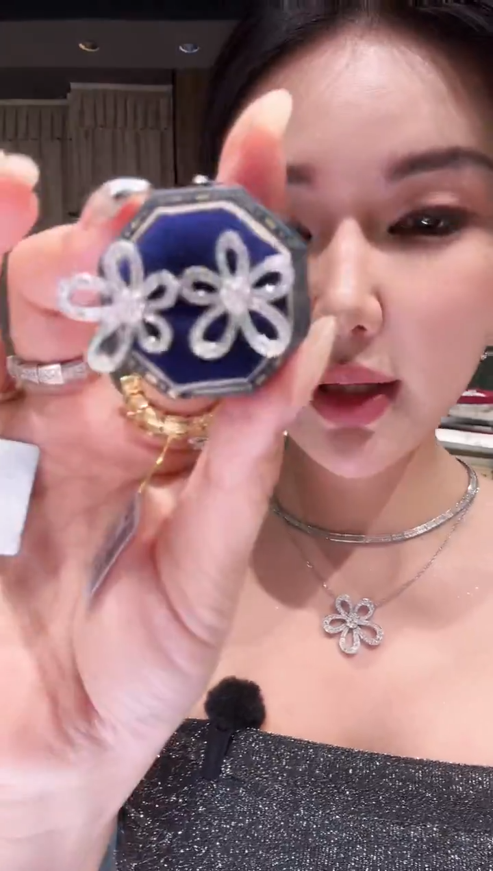 铂Pt950镶嵌耳饰钻石AF0709-PT