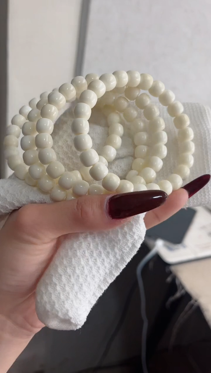 【闪购商品】菩提根/象牙果手串白玉菩提桶珠8*9mm手串