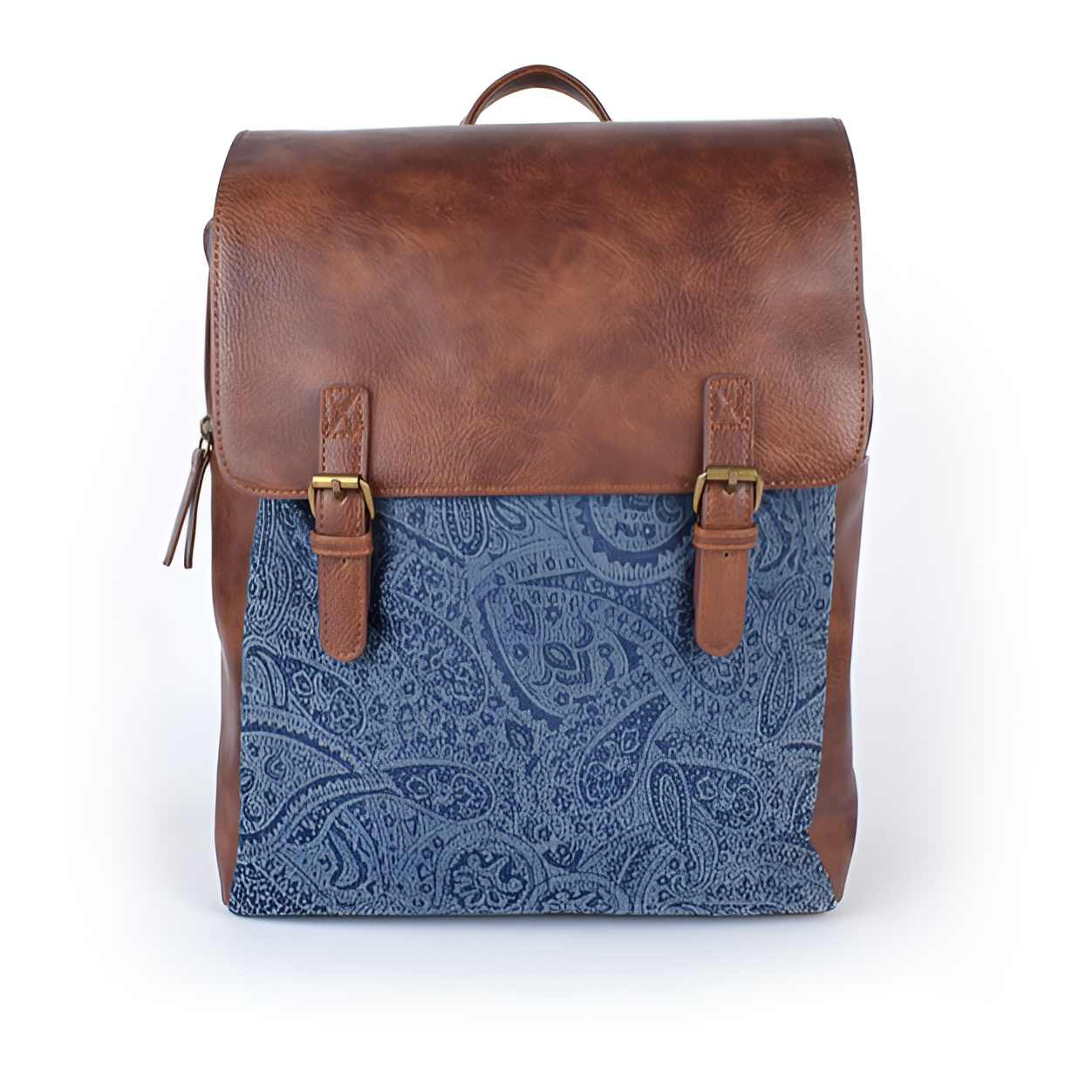 原创百搭女款包复古做旧洗水牛仔布双肩包个性潮流拼色学生电脑包