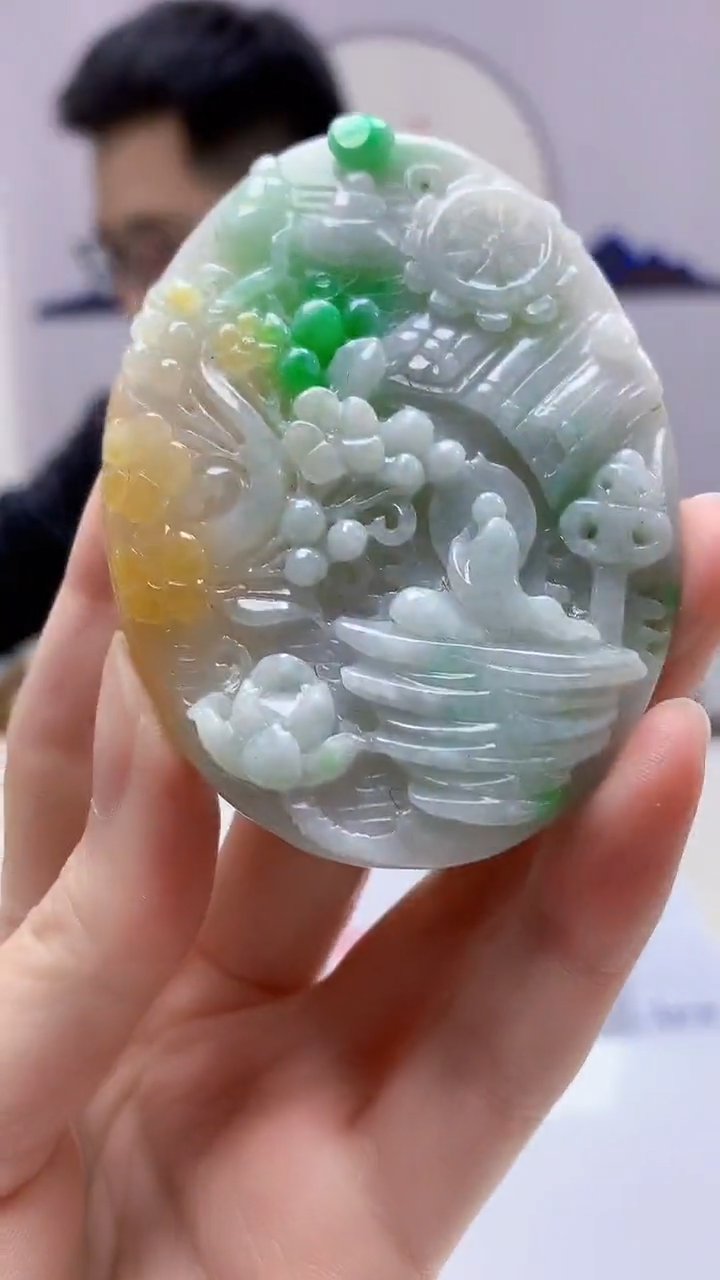 【闪购商品】定制翡翠未镶嵌5153zm-毛货挂件179