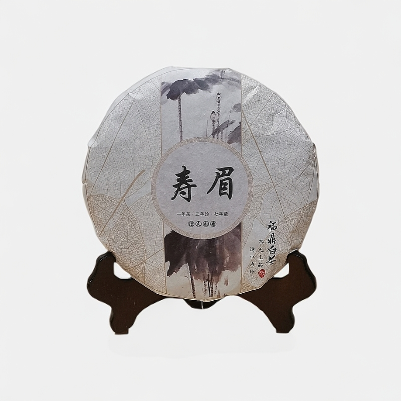 福鼎白茶2018年寿眉饼紧压茶350克