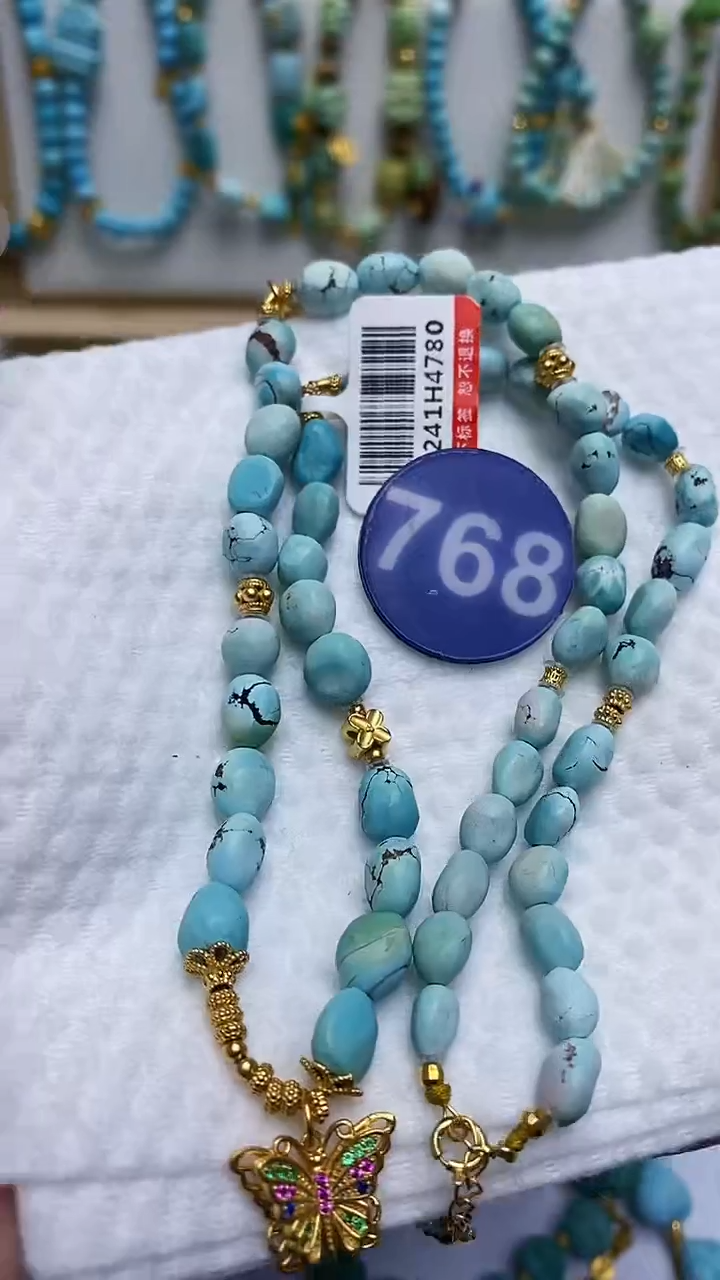 【闪购商品】绿松石项链银S925镶嵌768