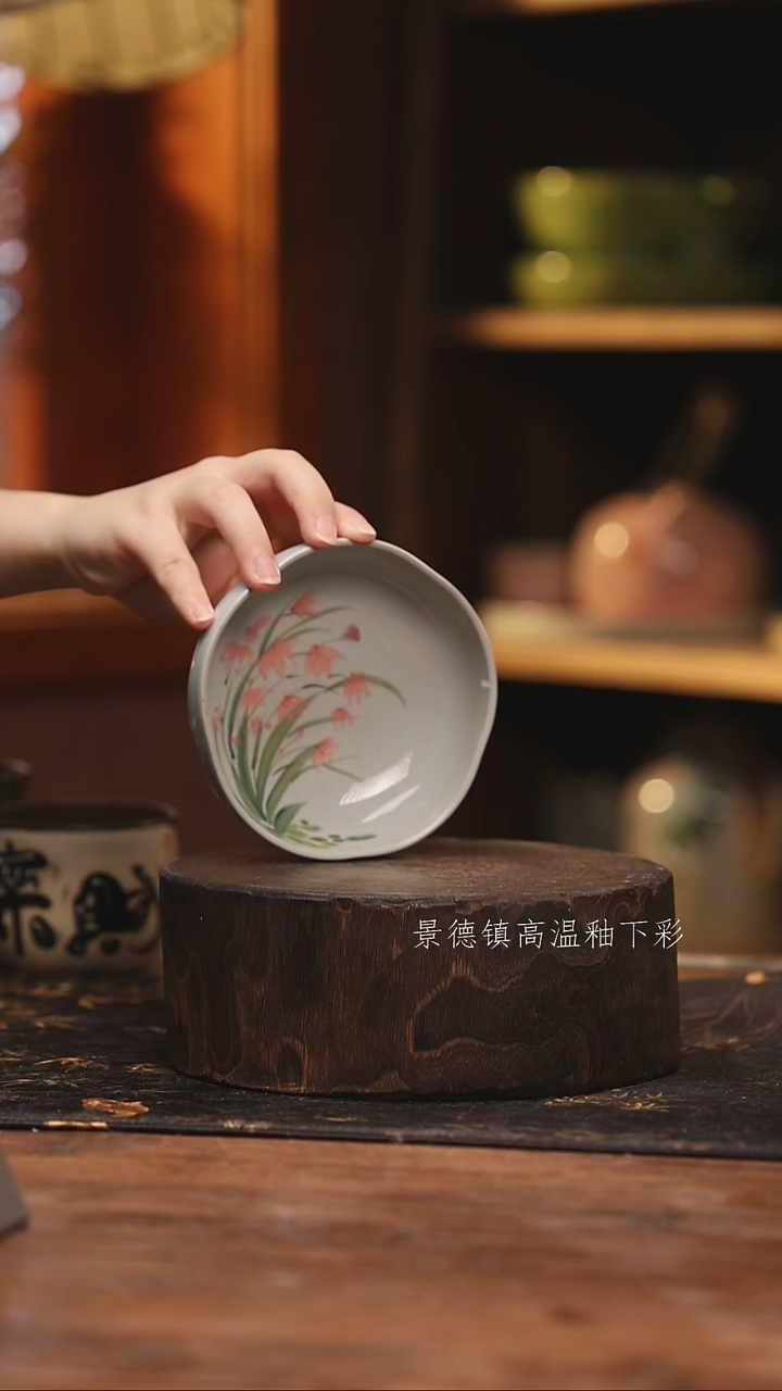 陶瓷景德镇高温釉下手绘陶瓷@L1583@