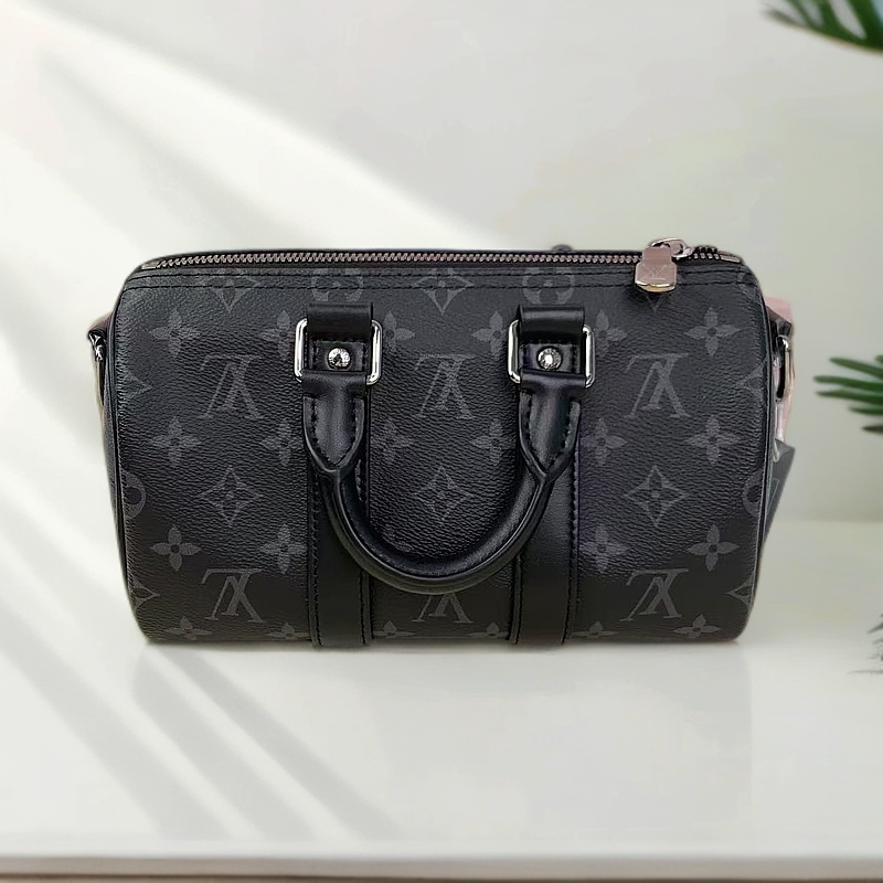 全新未使用 LouisVuitton/路易威登 LV keepall 25 黑花 808178