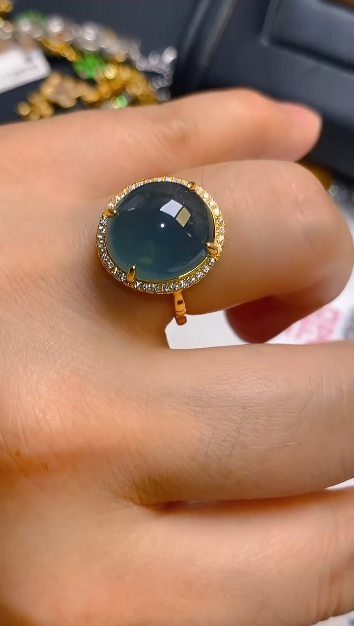 【闪购商品】翡翠耳饰银S925镶嵌天然A货翡翠1