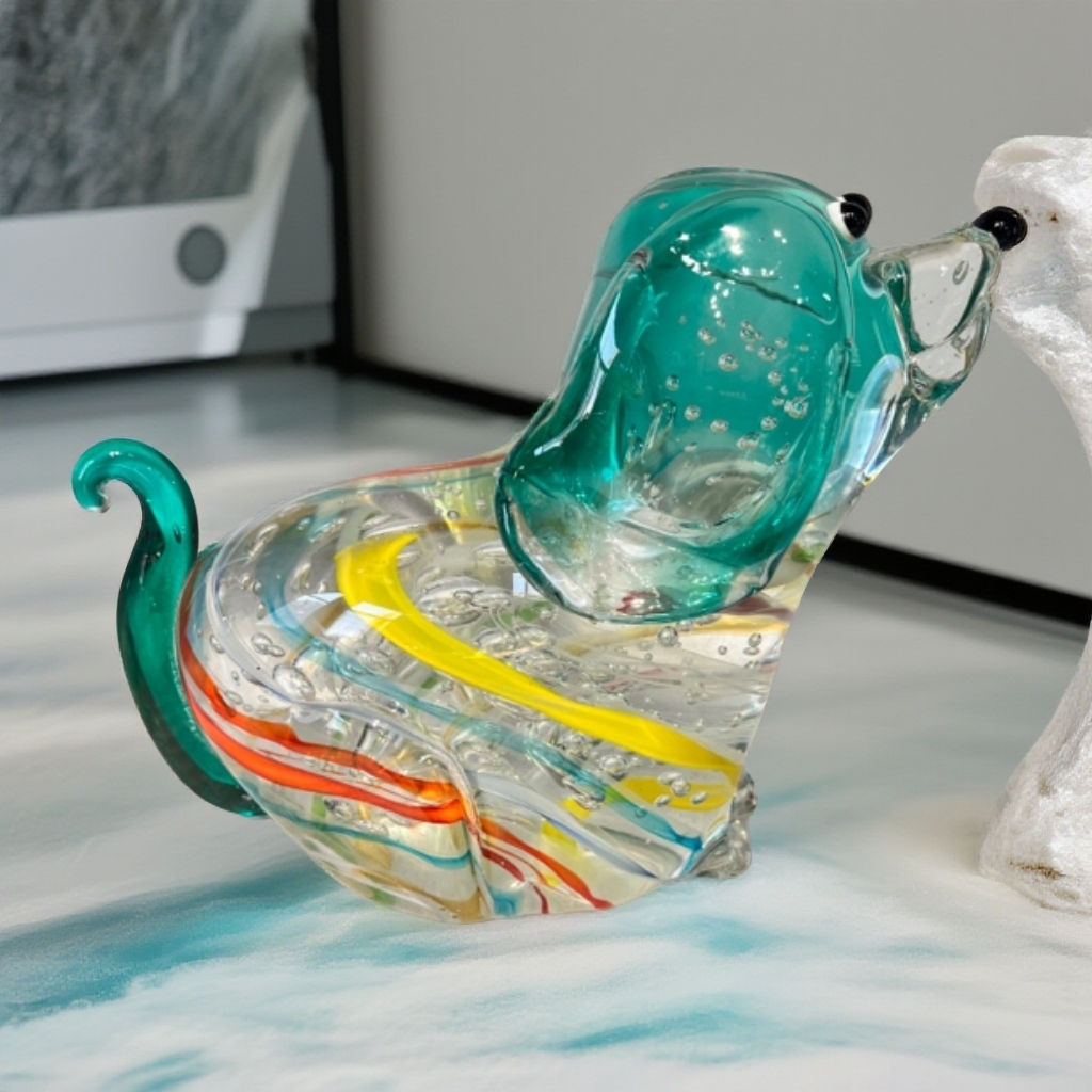 琉璃创意动物摆件家居玄关装饰品工艺品