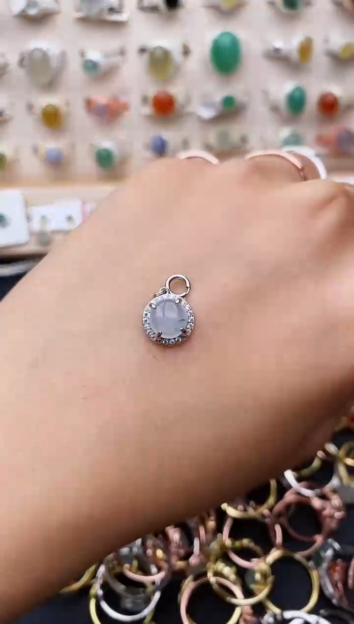 【闪购商品】翡翠戒指银S925镶嵌缅甸翡翠