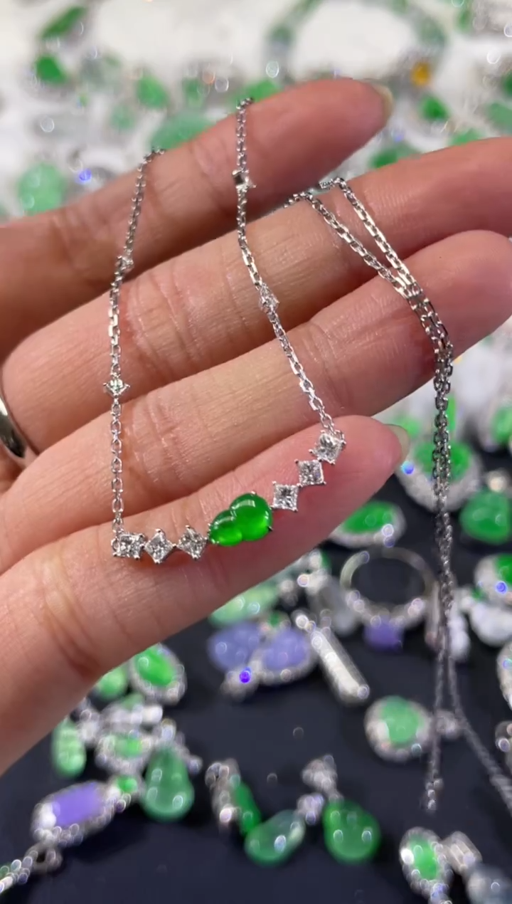 套链18K金镶嵌翡翠A508|19800