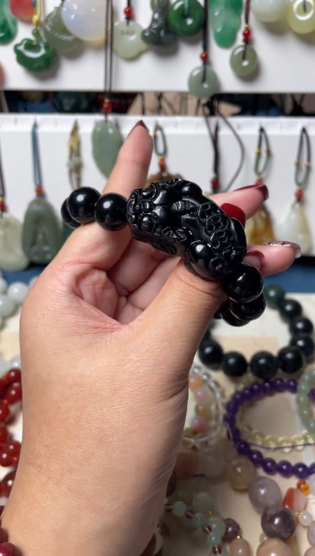 未镶嵌黑曜岩手串貔貅手串