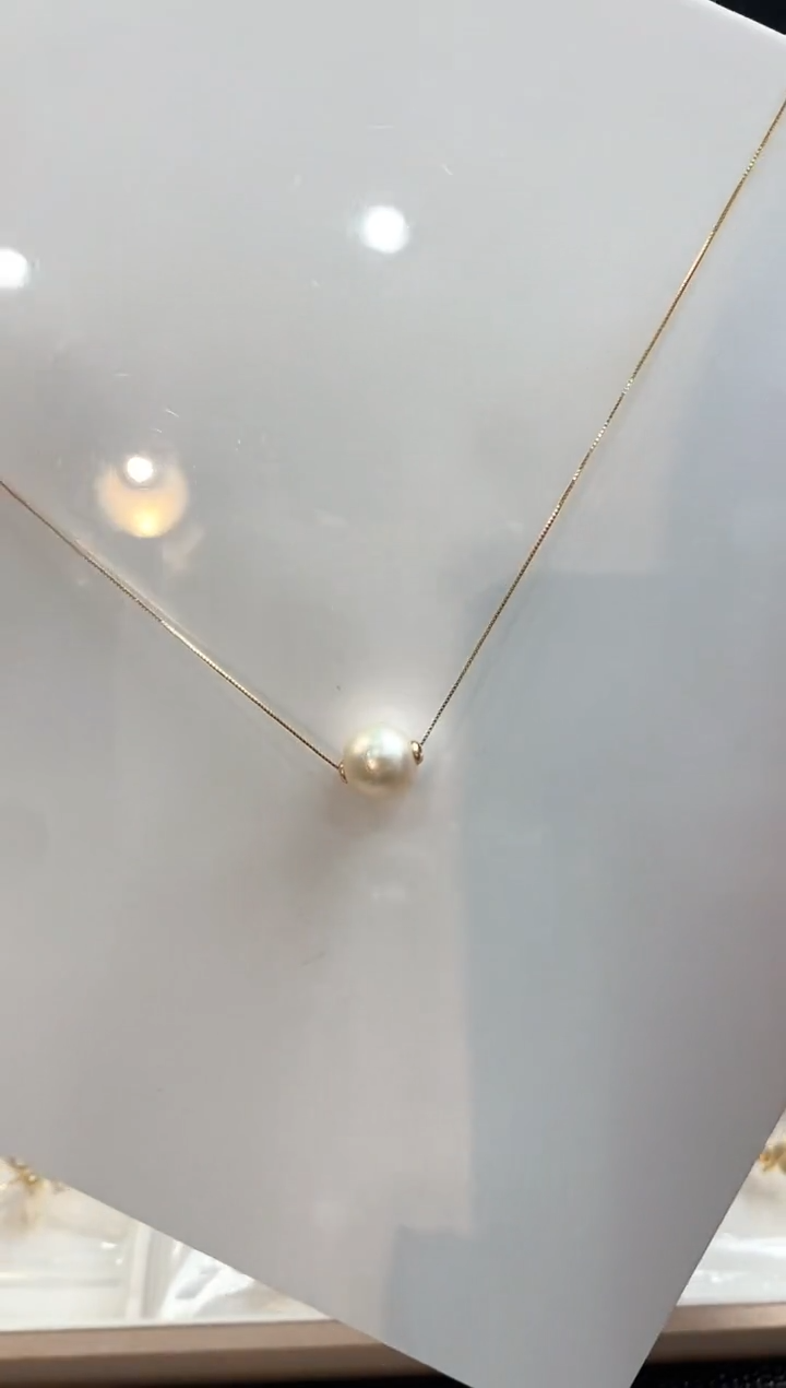 淡水珍珠18K金镶嵌吊坠(不含链)路路通吊坠