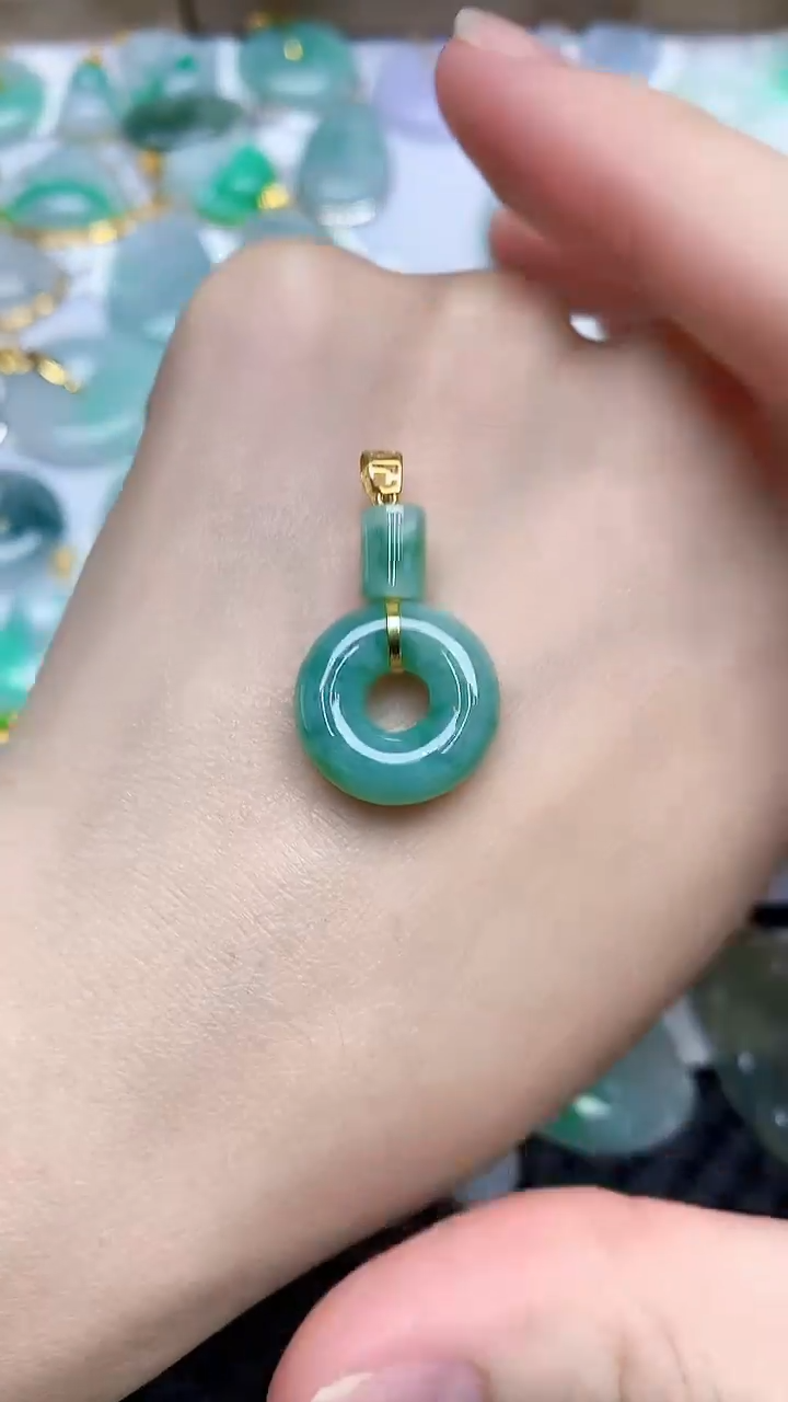 【闪购商品】翡翠颈饰18K金镶嵌54345454545