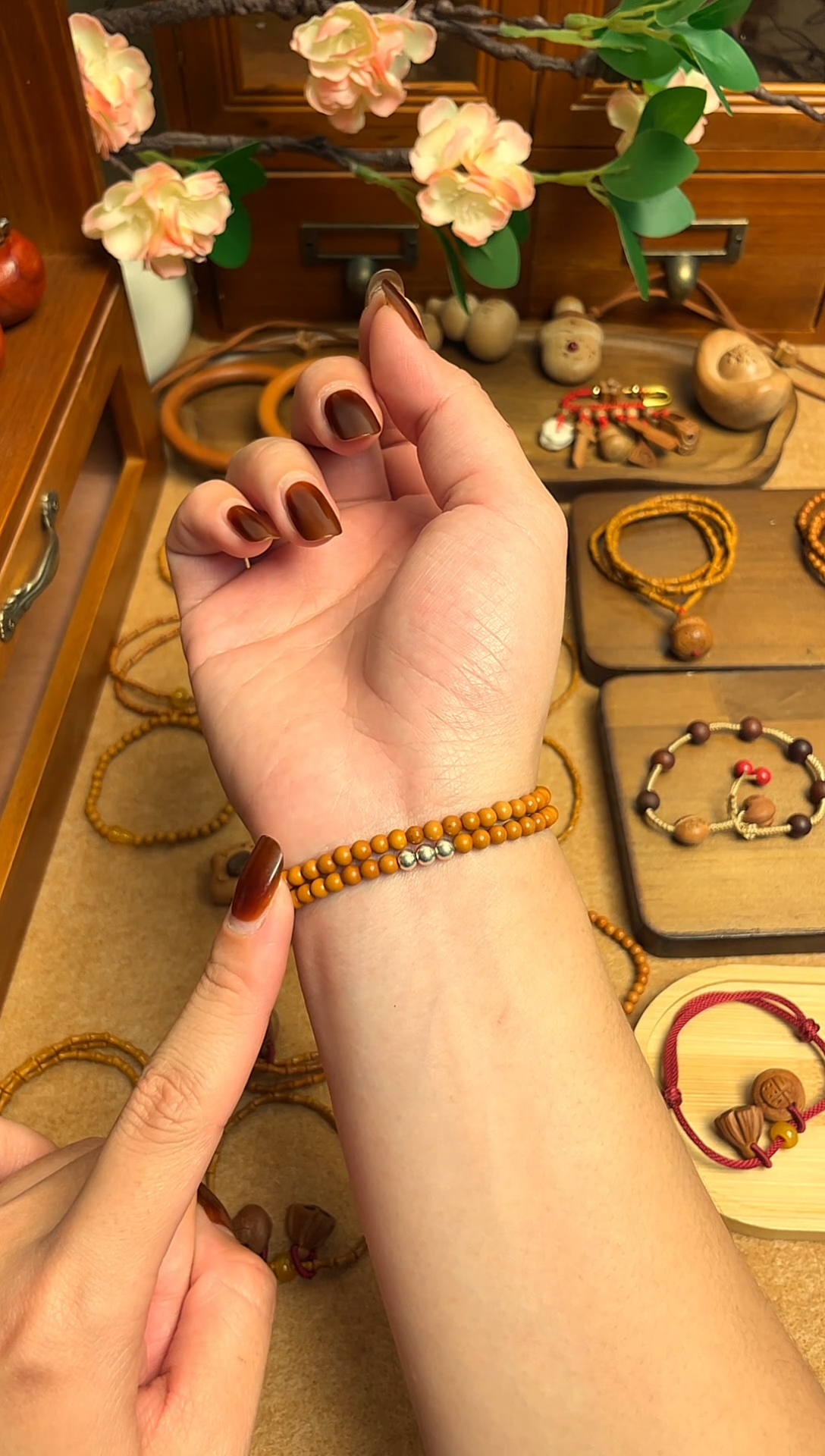 桃核双圈银珠    一物一拍