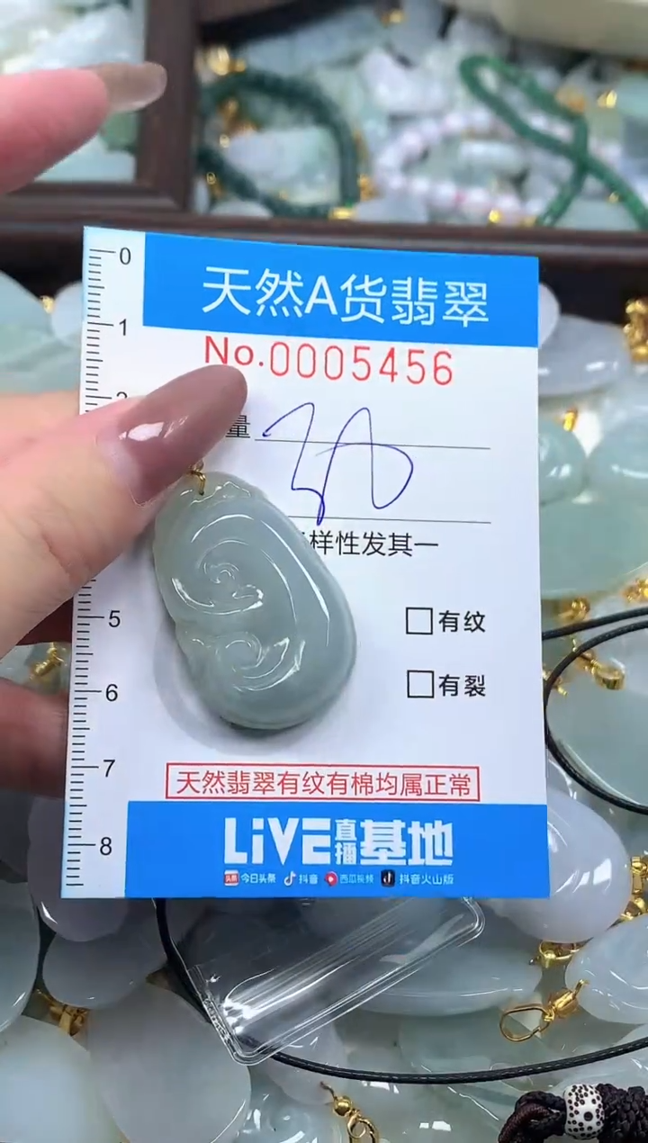 颈饰未镶嵌翡翠净货挂件-5456