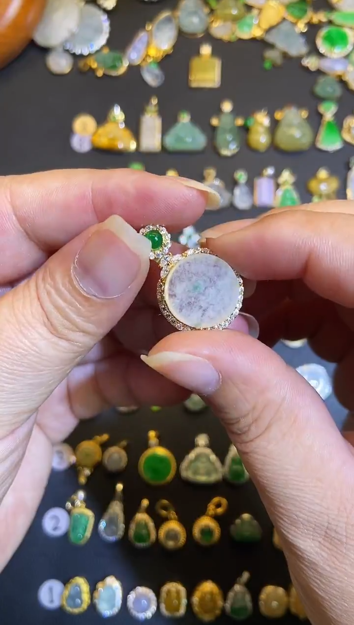 吊坠(不含链)银S925镶嵌翡翠1