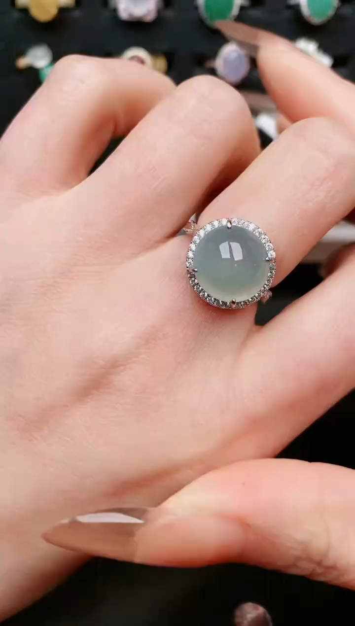 【闪购商品】翡翠戒指银S925镶嵌....