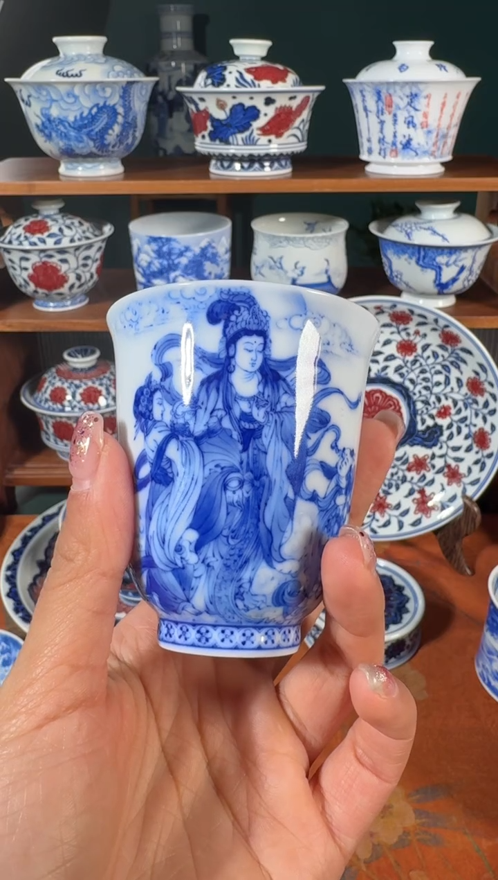 【闪购商品】杯画堂春杨柳人物闻香杯