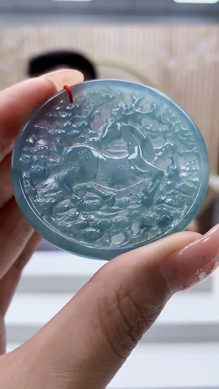 定制翡翠未镶嵌4812MM-毛货挂件27