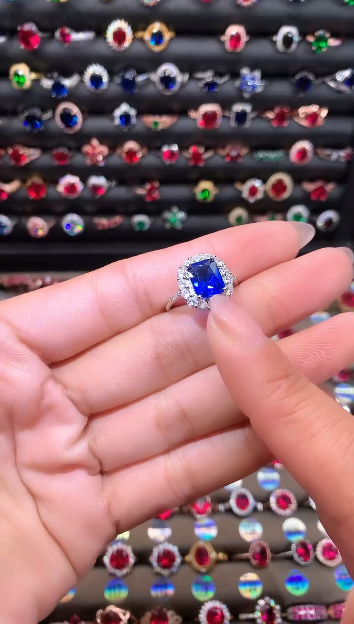 【闪购商品】蓝宝石戒指银S925镶嵌79