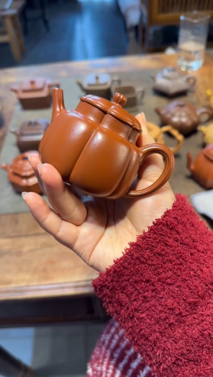 茶壶紫砂多*乐繁花 朱泥