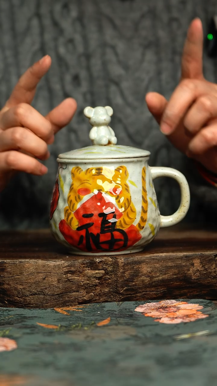 【闪购商品】杯釉下彩手工手绘同款陶器
