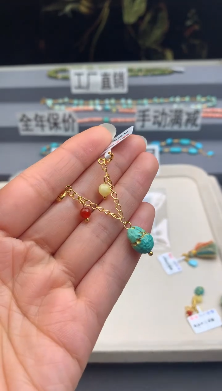 银S925镶嵌提溜南红玛瑙茜.H172