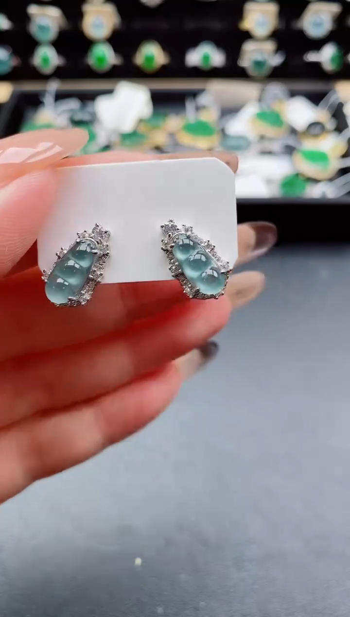 银S925镶嵌戒指翡翠1