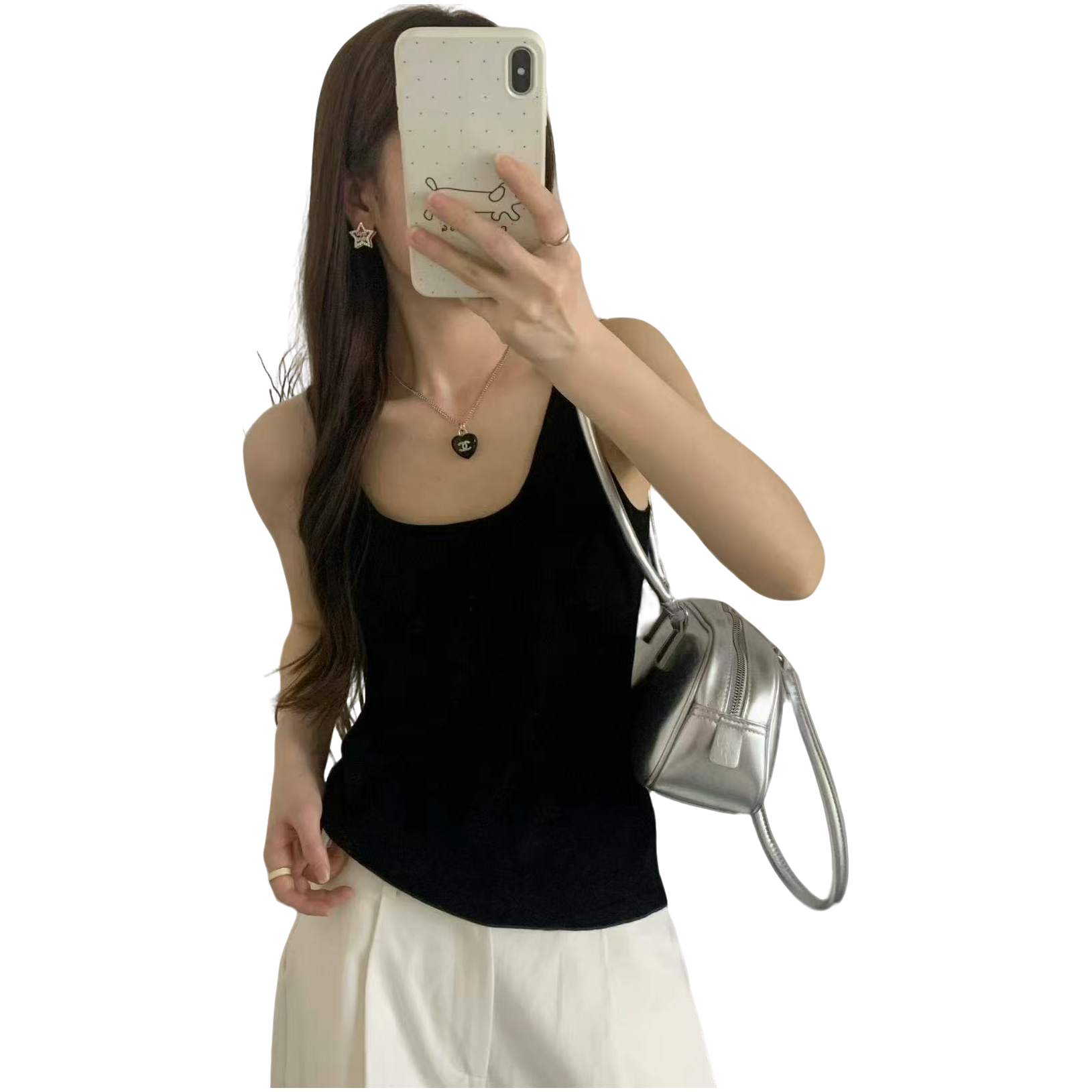 藏青色打底内搭修身无袖背心吊带女2025夏季新款超好看外穿小上衣