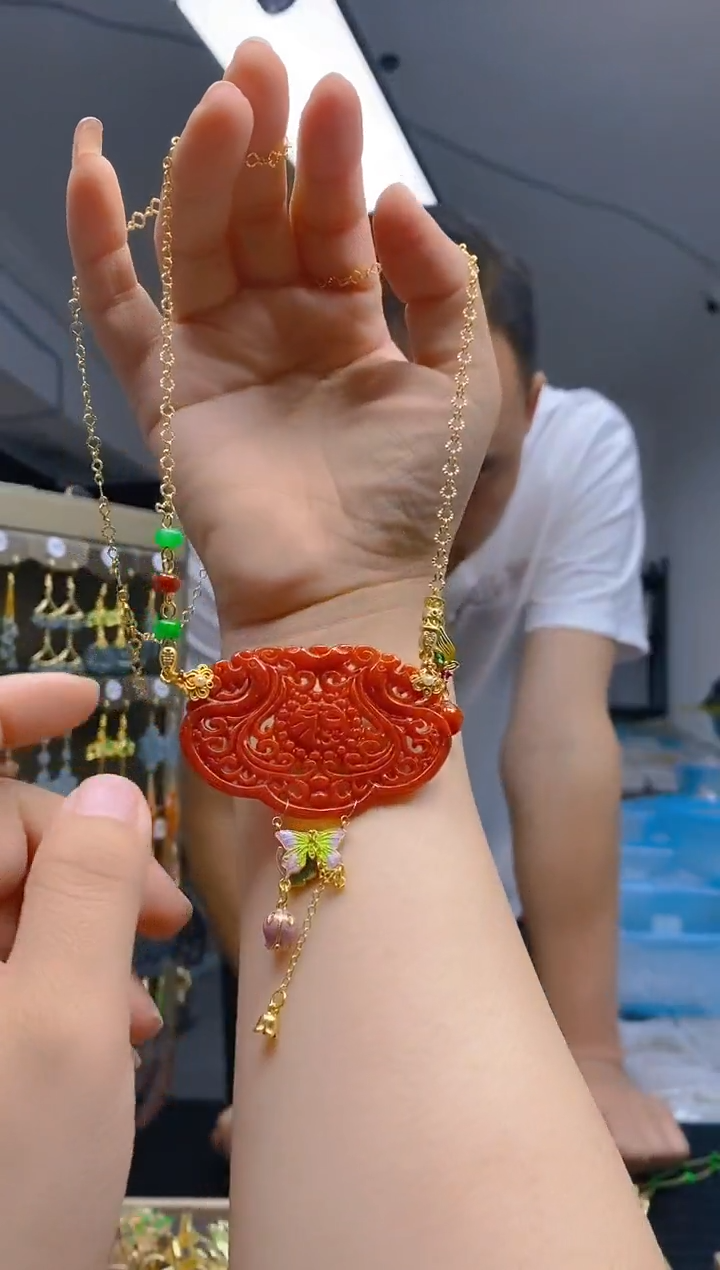 【闪购商品】翡翠耳饰合金0402翡翠锁骨链