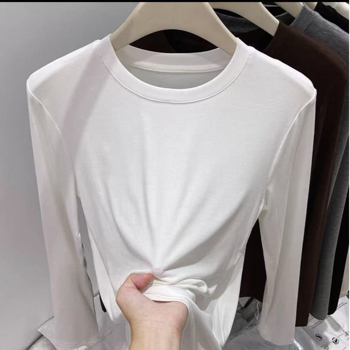 8633-T828（白色）宁波品牌打底衫