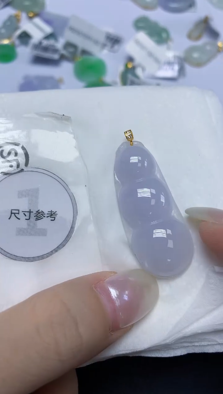 翡翠18K金镶嵌颈饰天然缅甸翡翠A货百元以上9元证书费自理