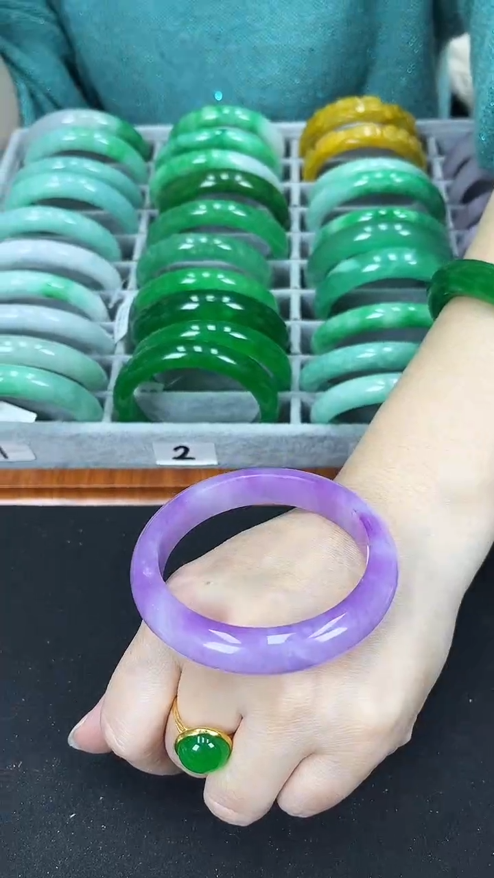 【闪购商品】砖雕h21 紫罗兰手镯 圈口57.2