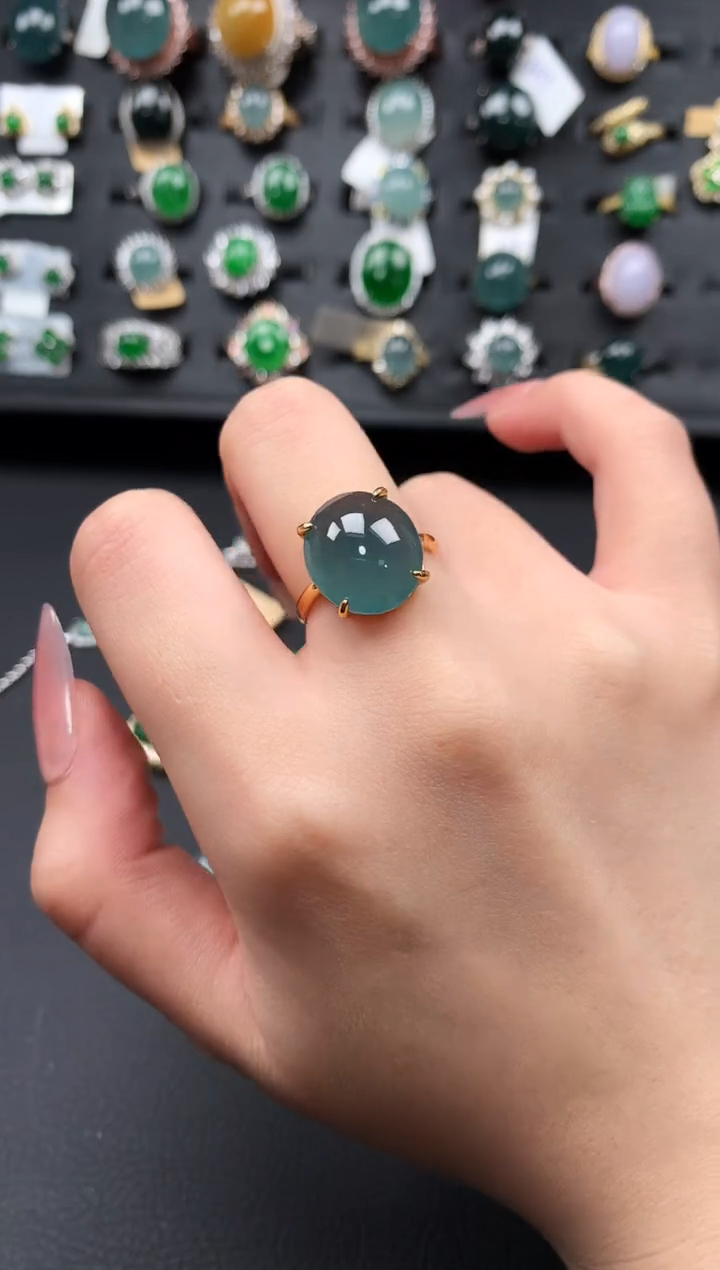 【闪购商品】翡翠戒指银S925镶嵌521421