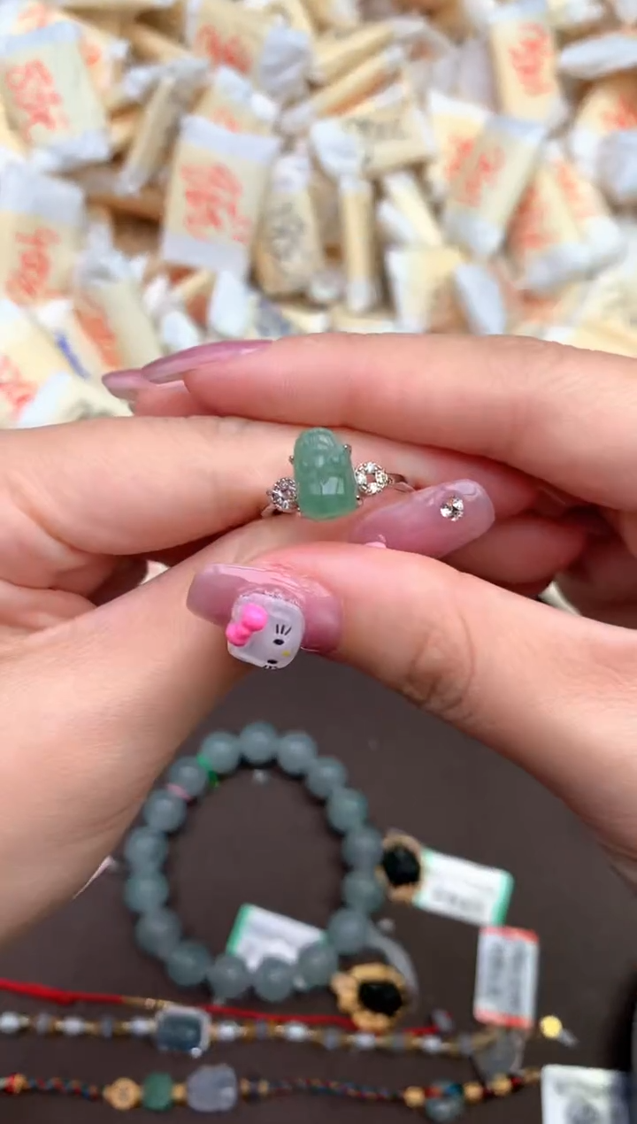 【闪购商品】翡翠戒指银S925镶嵌一