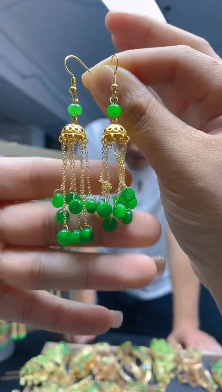 【闪购商品】翡翠耳饰合金0581翡翠耳钩