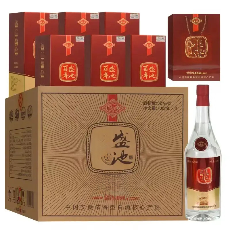 盛池盛池26 中国红礼盒 优级浓香型白酒52度700ml*6